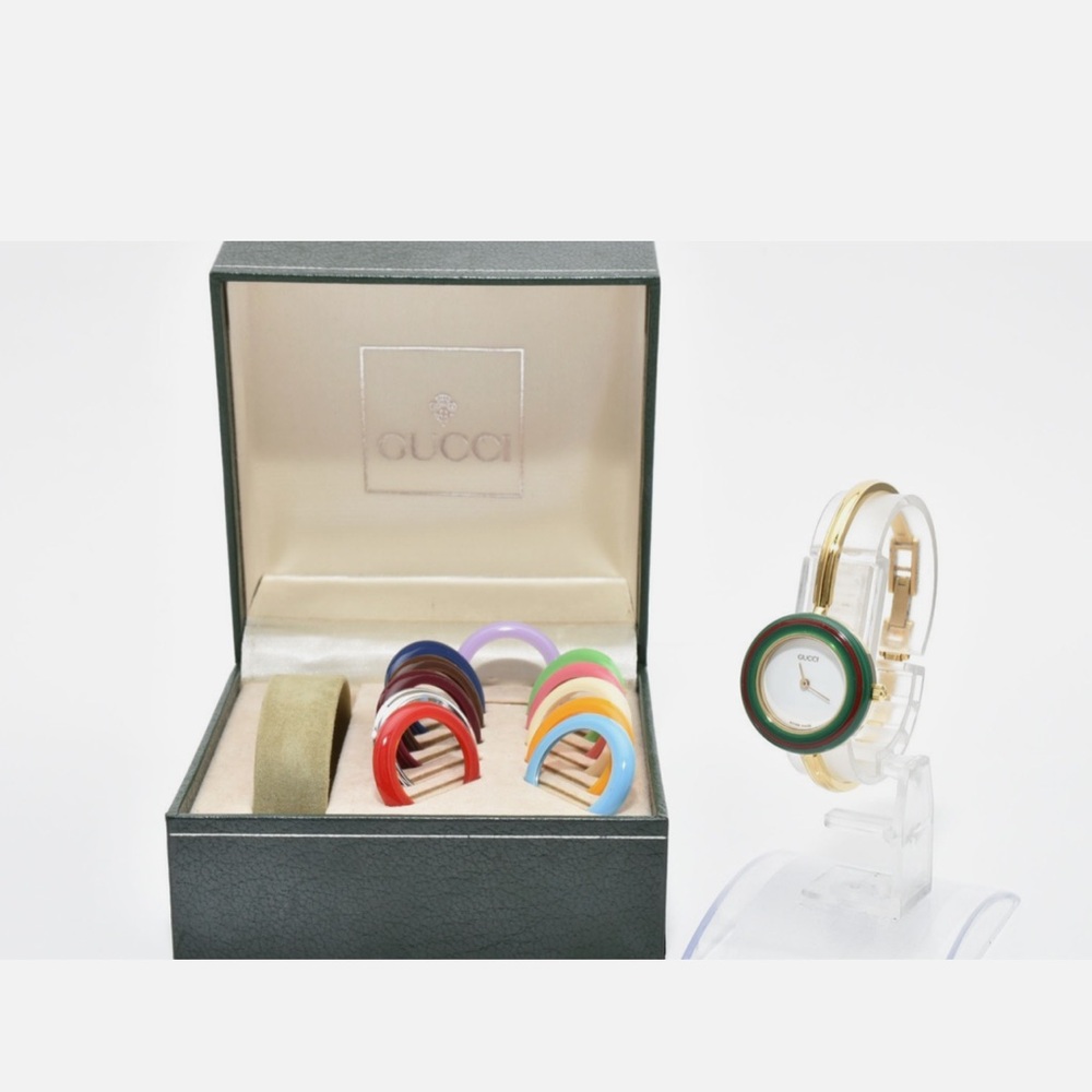 Gucci Women's Gold Watch with Colorful Bezels